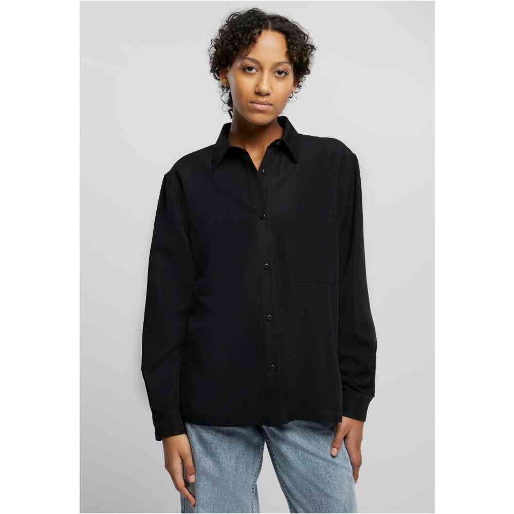 Urban Classics - Oversized Twill Bluse - Schwarz